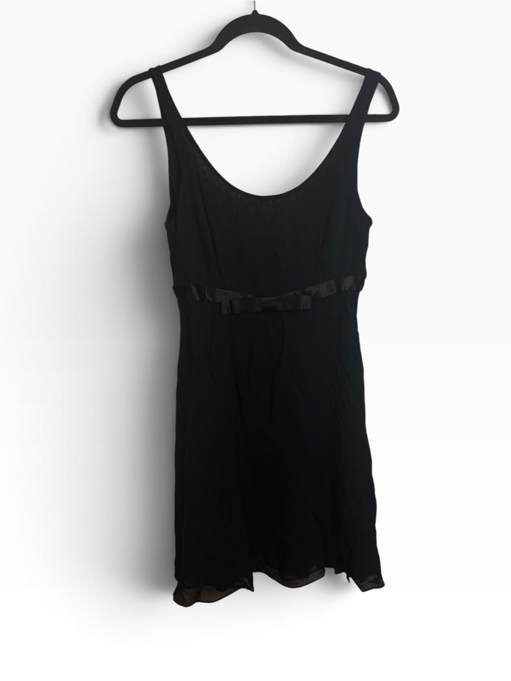 Warehouse Vintage Y2K Black Empire Waist Bow Mini Dress